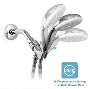 Ensemble de pommeaux de douche à main en gros pour fournisseurs, avec support réglable en ABS de qualité supérieure et bras rotatif à 360 degrés, raccord 1/2 pouce - Product Image 4