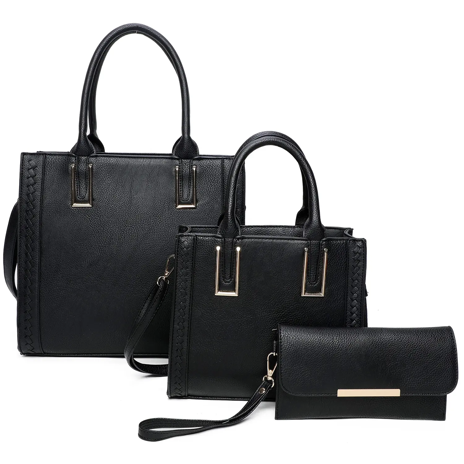 Wholesale 2021 Pu Leather Ladies Fashion Handbag Set 3 in 1 Women Bag Set Tote Boxy Satchel Bag
