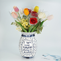 Mode Blanc Haute Qualité Céramique 9 Pouces Europe Cadeau Moderne OEM Vase Floral pour Maison et Décoration Utilisation