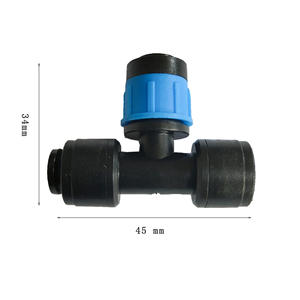 Vanne d'irrigation goutte-à-goutte à connexion rapide 3 voies 45 mm x 37 mm, compensatrice de pression, en plastique noir, pour jardin et ferme - Product Image 2
