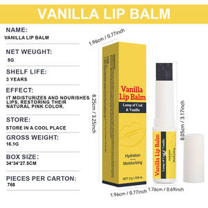 Vanilla lip balm <b>moisturizing</b> Nourishing Stick 5g travel pack suitable for all skin types - Product Image 4