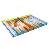 Jeu de dames professionnel en plexiglas personnalisé vente en gros jeu de backgammon en acrylique