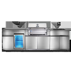 Cuisine extérieure moderne haut de gamme Vimo Sheng en acier inoxydable avec revêtement en poudre, barbecue au charbon de bois à 3 brûleurs, sécurité, montage facile, extérieur K - Product Image 5