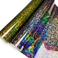 Film vinyle pour carrosserie de voiture sans bulles, holographique brillant mat, effet fibre de carbone forgée, pour changement de couleur de voiture, autocollants pour voiture