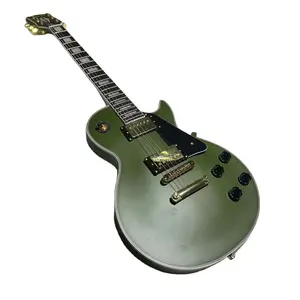 Factory green electric guitar with Black Hardware rosewood fingerboard HSH Pickups 24 Frets Flame Maple veneer