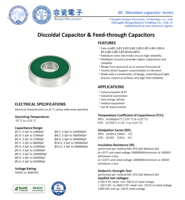 Condensateur disque NPO 7,2 pF 100 V pour circuit haute tension haute fréquence.