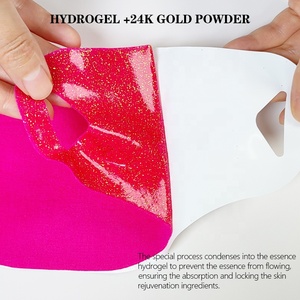 <span class=keywords><strong>Masque</strong></span> en feuille d'hydrogel OEM à marque privée, poudre rose dorée virale, réducteur de double menton, sculptant la ligne du <span class=keywords><strong>visage</strong></span>, raffermissant, végétalien, vente en gros - Product Image 3