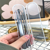 Kit d'outils de soin personnel pour l'acné : Aiguilles à double extrémité pour l'extraction des points noirs et des imperfections, 4 pièces, ensemble d'aiguilles anti-acné de bonne qualité