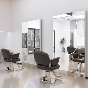 <span class=keywords><strong>Miroir</strong></span> <span class=keywords><strong>de</strong></span> Salon Double Face sur Pied Moderne pour Salons <span class=keywords><strong>de</strong></span> Coiffure et Barbiers – Design Simple et Durable avec Éclairage LED - Product Image 3