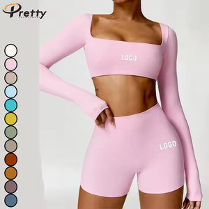 Set di 4 Pezzi all'Ingrosso, Abbigliamento Sportivo da <span class=keywords><strong>Donna</strong></span> Aderente, Completo Yoga Spazzolato ad Asciugatura Rapida, <span class=keywords><strong>Tuta</strong></span> Invernale per Fitness e Corsa all'Aperto - Product Image 5