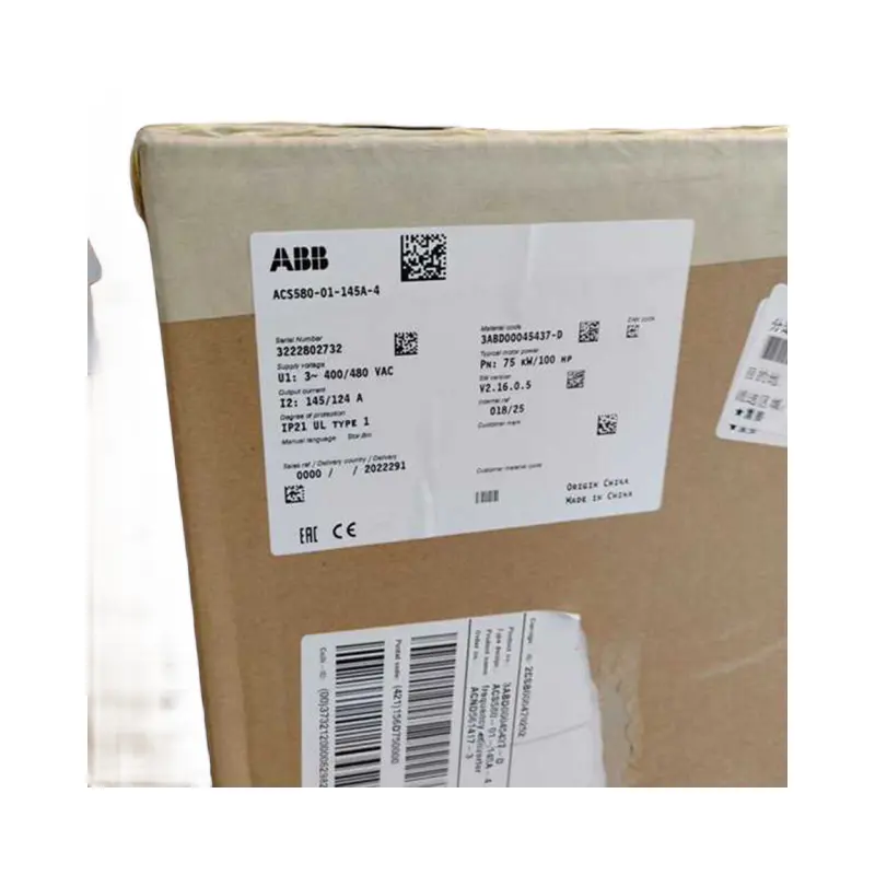 하나의 새로운 ABB ACS580-01-145A-4 AC 드라이브 상자에 빠른 배송 ACS580-01