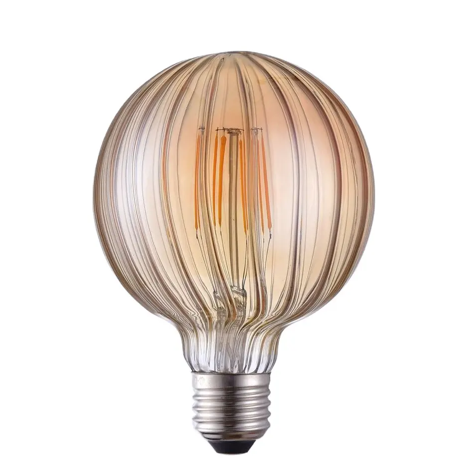 Solar lamp G80 E27 filament led pumpkin light bulbs 4W 6W 8W