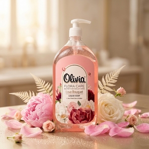 Jabón Líquido para Manos Flora Care Love Bouquet con pH Balanceado, Pantenol, Glicerina y Extractos Naturales 1 L Olivia - Product Image 1
