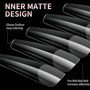 240 capsules d'ongles artificiels en ABS semi-mat, formes amande, French, cercueil, couvrance totale, pour <span class=keywords><strong>extension</strong></span> - Product Image 3