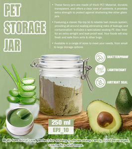 บรรจุภัณฑ์เครื่องสำอางใสขนาด 250 มล. 8.5 ออนซ์ ปลอดสาร BPA ป้องกันการรั่วซึม  กระปุกเกลืออาบน้ำ PET แบบสุญญากาศ ฝาปิดแบบมีบานพับ ขายส่ง - Product Image 3