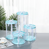 Boîtes à gâteaux personnalisées en plastique PET transparent recyclable à 3 niveaux de 6, 8, 10 et 12 pouces pour la présentation et le stockage de gâteaux, desserts et aliments