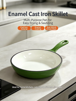 Poêle en fonte émaillée 24 cm, antiadhésive, forme citrouille, compatible induction et gaz, ustensile de cuisine moderne