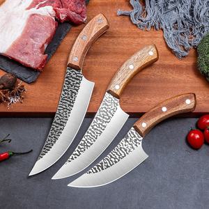Coltelli da macellaio forgiati a mano da 6 pollici con guaina in pelle <span class=keywords><strong>coltello</strong></span> da cuoco vegetale coltelli da cucina <span class=keywords><strong>per</strong></span> barbecue da campeggio - Product Image 1