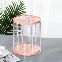 Boîtes à gâteaux en plastique PET transparentes, empilables, de qualité alimentaire, avec fenêtre visible de 6 pouces, en matériaux recyclés