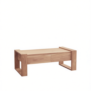 Solid Teak Wood Coffee <b>Table</b> 43.3 X 23.6 X 15.7 In Modern Design With Storage Living Room Furniture - Product Image 1