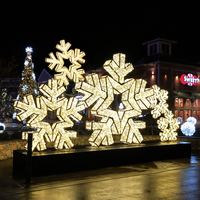 TOPREX 3D Motif flocon de neige géant blanc chaud personnalisé en LED pour décoration de Noël en extérieur