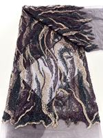 Vente flash : Tissu en dentelle à sequins brillants brodés, 100 % polyester, de haute qualité, respectueux de l'environnement, pour robes de mariée