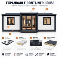 Maison conteneur préfabriquée extensible, cabane modulaire moderne détachable, villa 2-4 chambres pour gîte, complexe hôtelier, bureau temporaire