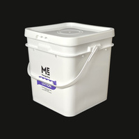 Vente en gros 20 litres seau d'emballage carré en plastique fûts seaux avec couvercle et poignée