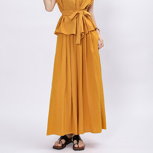 <span class=keywords><strong>Pantaloni</strong></span> Palazzo <span class=keywords><strong>in</strong></span> <span class=keywords><strong>Lino</strong></span> da Donna - Alla Moda, Minimalisti, Versatili, Comodi, Traspiranti con Drappeggio Fluido Simile a una Gonna - Product Image 3