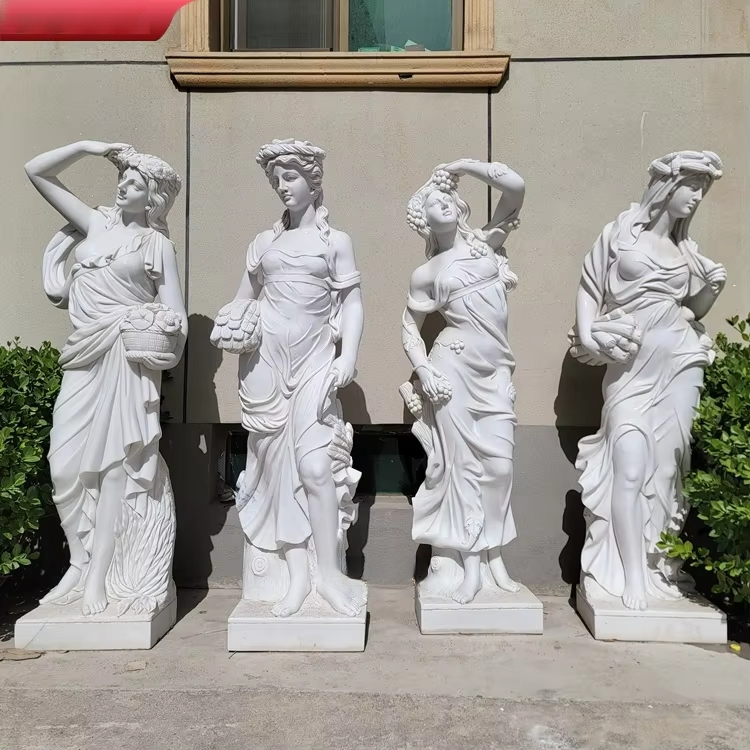 Life Size Natural Marble Four Seasons Goddess Statue
