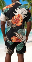 Ensemble 2 pièces pour homme style Guayabera Havana Nights, imprimé tropical, tenue assortie pour croisière et fête, logo personnalisé, vente en gros