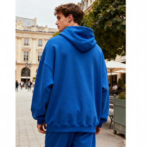 TKAN370 Heavyweight Man's Hoodie Custom Winter Thick Cotton Oversized Drop Shoulder No <b>Strings</b> Men <b>Hoodies</b> Custom Logo - Product Image 4