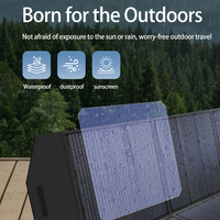 EYUN Panneau Solaire Portable Pliable 50W ETFE, Efficacité 23%, Taille Cellule 125mmx125mm, 420x900mm, pour Camping/Extérieur Mobile