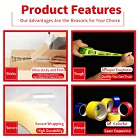 Scellage de cartons personnalisé avec logo imprimé, en acrylique BOPP, adhésif thermofusible simple face, sensible à la pression, étanche et à forte adhérence