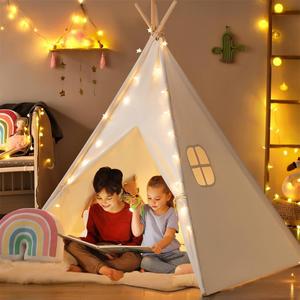 Tienda de Campaña Tipi de Lona de Algodón 100% Natural, Juguetes, Tienda de Campaña Tipi Grande para Niños, Tienda de Campaña Plegable para Niños, Juguetes para Bebés - Product Image 3