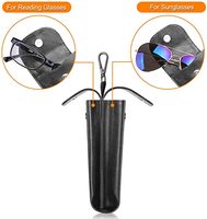 Étui à lunettes double personnalisé avec mousqueton Étui à lunettes portable en cuir végétalien Pochette pour lunettes de soleil anti-rayures