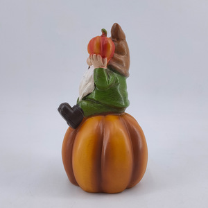 Adorno de Gnomo de Cosecha Otoñal, Duende Sentado con Calabaza, Decoración Rústica para el Hogar, Decoración para Sala de Estar de Acción de Gracias - Product Image 4