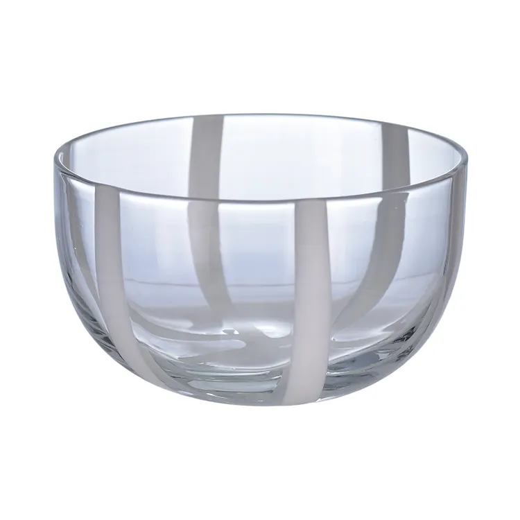 Hot Sale 300ml Unique Decorative Home Decor Transparent Round Double Big Glass Salad Bowl