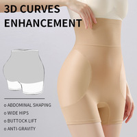 Faja Moldeadora de Una Pieza para Mujer, de Cintura Alta, con Almohadillas de Esponja Fijas para Realce de Glúteos y Caderas, y Control de Abdomen