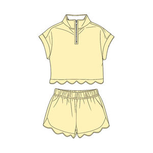 Conjuntos de Ropa para Niñas, Camiseta Informal con Estampado Personalizado, Transpirable, de Algodón y Elastano, con Cierre y Borde Festoneado, Pantalones Cortos, Conjuntos de Ropa para Hermanas - Product Image 2