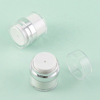 Prix de gros : Pots cosmétiques en plastique à double compartiment, à poussoir type bec de canard, sous vide, pour crèmes et soins de la peau