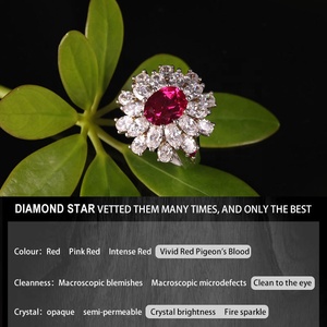 Diamondstar phòng thí nghiệm <span class=keywords><strong>Ruby</strong></span> Vòng AAA đá quý 14k vàng Nhẫn Halo tự nhiên <span class=keywords><strong>Ruby</strong></span> đá quý nhẫn không nguy cơ giá bán buôn đồ trang sức đá quý - Product Image 6