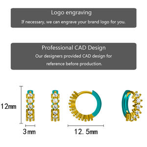 Bijoux de mode pour femmes brésiliennes, boucles d'oreilles en cristal de couleur pierre de naissance personnalisée, fusion de pierres en laiton - Product Image 5