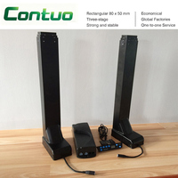 Colonne de levage télescopique industrielle OEM à 3 étages, 24VDC, 800N, course de 650 mm, actionneur électrique pour équipement de bureau intelligent