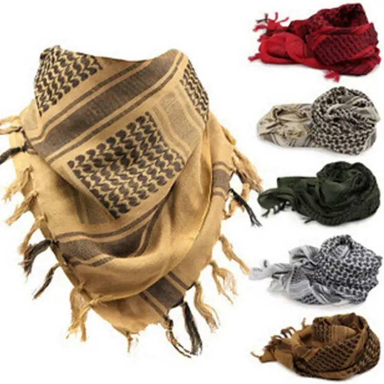 Nx Wholesale 95*95cm 15 Colors Hiking Shemagh Arab Scarf Kuffiyeh Palestine Keffiyeh Scarf Unisex for Outdoor