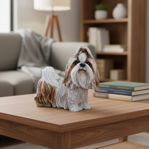 Sculpture décorative personnalisée <span class=keywords><strong>de</strong></span> chien Shih Tzu, modèle élégant en poils touffus pour la maison, le bureau ou l'hôtel - Product Image 3