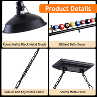 Luminaire de billard à 3/4 têtes certifié ETL, style industriel vintage, pour salle de snooker, en stock aux États-Unis/Canada, livraison rapide