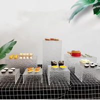 Supports à gâteau en acrylique transparent de qualité alimentaire, ensemble de 7 pièces, supports de buffet, cubes, présentoirs à desserts pour fête, mariage