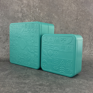 Dập nổi hộp thiếc vuông trong kho tùy chỉnh kim loại container với nắp cho Cookies kẹo thực phẩm quà tặng trang trí lưu trữ <span class=keywords><strong>tins</strong></span> - Product Image 2