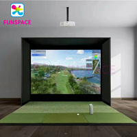 Système de simulation de golf numérique d'intérieur Funspace Prix Écran intelligent Projection interactive Équipement de simulation de golf